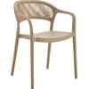 DONNA Πολυθρόνα-Pro Στοιβαζόμενη, PP-UV Tortora, Rope Wicker Φυσικό (Ε3150,3)