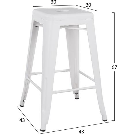 ΣΚΑΜΠΟ ΜΕΣΑΙΟΥ ΥΨΟΥΣ ΜΕΤΑΛΛΙΚΟ MELITA-PRO HM8573.41 ΛΕΥΚΟ ΜΑΤ 43x43x67Υεκ.
