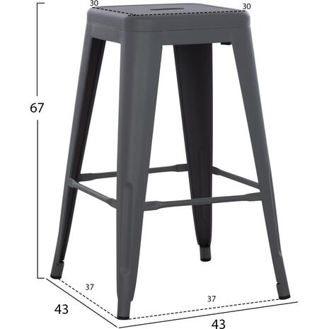 ΣΚΑΜΠΟ ΜΕΣΑΙΟΥ ΥΨΟΥΣ ΜΕΤΑΛΛΙΚΟ MELITA-PRO HM8573.50 ΓΚΡΙ 43x43x67Υεκ.