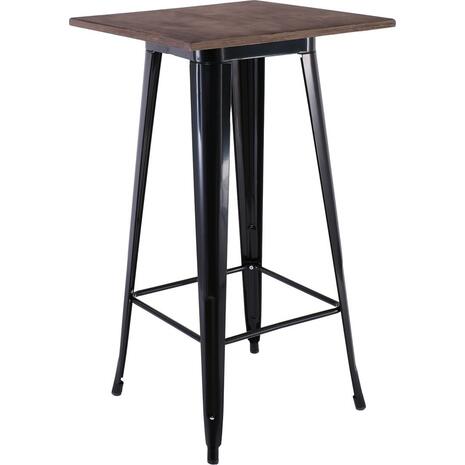 RELIX Wood Τραπέζι Bar-Pro, Μέταλλο Βαφή Μαύρο, Επιφάνεια Κ/Π Εμποτισμού Καρυδί (Ε5205,11Τ)
