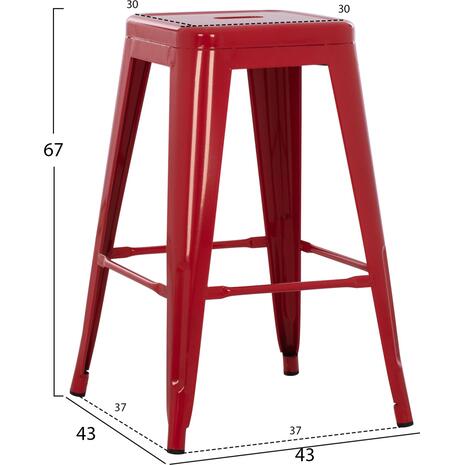 ΣΚΑΜΠΟ ΜΕΣΑΙΟΥ ΥΨΟΥΣ ΜΕΤΑΛΛΙΚΟ MELITA-PRO HM8573.44 ΚΟΚΚΙΝΟ 43x43x67Υεκ.