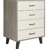 VANITY Συρταριέρα, με 4 Συρτάρια, Απόχρωση Sonoma Oak-Cream (Ε7370,3)