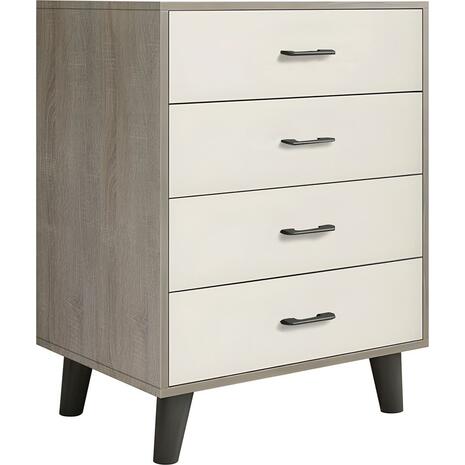 VANITY Συρταριέρα, με 4 Συρτάρια, Απόχρωση Sonoma Oak-Cream (Ε7370,3)