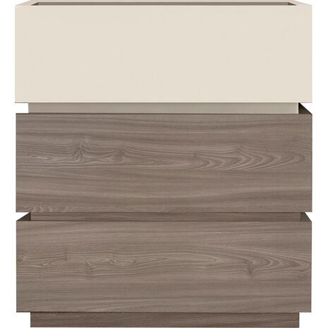VANITY Κομοδίνο 3 Συρτάρια Αποχρώσεων Sonoma Oak & Cream, με Αποσπώμενα χρωματικά Μέρη (Ε7352,2)