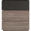 VANITY Κομοδίνο 3 Συρτάρια Αποχρώσεων Sonoma Oak & Grey, με Αποσπώμενα χρωματικά Μέρη (Ε7352,1)