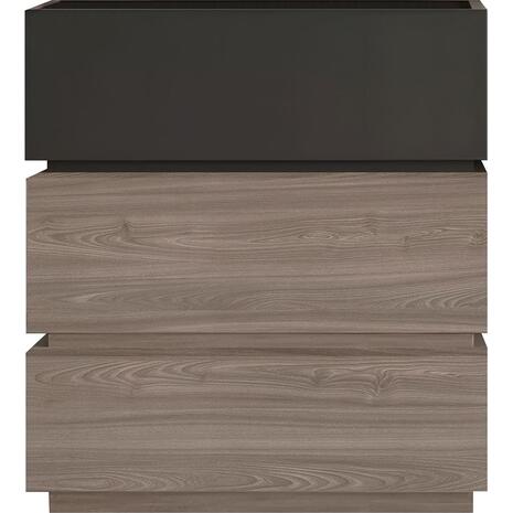 VANITY Κομοδίνο 3 Συρτάρια Αποχρώσεων Sonoma Oak & Grey, με Αποσπώμενα χρωματικά Μέρη (Ε7352,1)