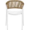 DONNA Πολυθρόνα-Pro Στοιβαζόμενη, PP-UV Άσπρο, Rope Wicker Φυσικό (Ε3150,1)