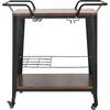 RELIX Trolley Bar-Pro Μέταλλο Βαφή Μαύρο, MDF Απόχρωση Καρυδί (Ε5211,1)