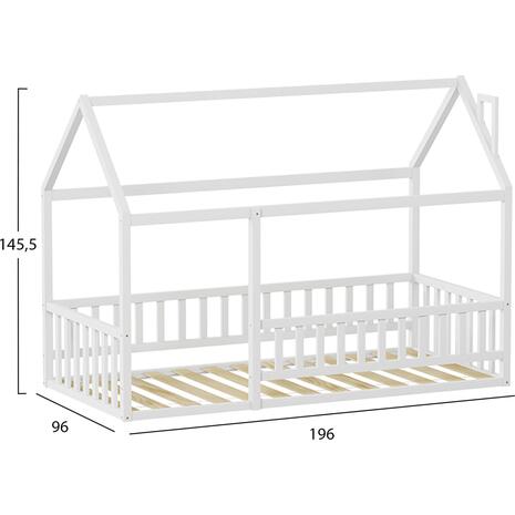ΚΡΕΒΑΤΙ ΠΑΙΔΙΚΟ ΜΕ ΚΑΓΚΕΛΟ HOUSER HM706.03 τ.MONTESSORI ΞΥΛΟ ΠΕΥΚΟ ΛΕΥΚΟ-190x90εκ