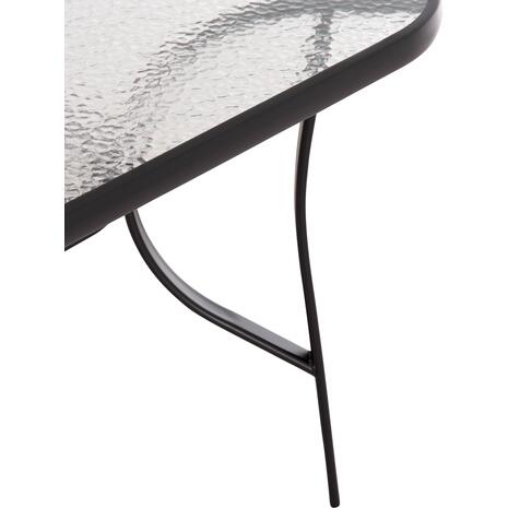 ΤΡΑΠΕΖΙ BRUNO 150X90Χ72Υεκ. ΜΕΤΑΛΛΙΚΟ ΜΑΥΡΟ ΜΕ ΓΥΑΛΙΝΗ ΕΠΙΦΑΝΕΙΑ HM5145.03
