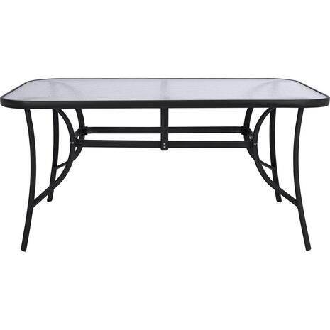 ΤΡΑΠΕΖΙ BRUNO 150X90Χ72Υεκ. ΜΕΤΑΛΛΙΚΟ ΜΑΥΡΟ ΜΕ ΓΥΑΛΙΝΗ ΕΠΙΦΑΝΕΙΑ HM5145.03