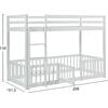 ΠΑΙΔΙΚΗ ΚΟΥΚΕΤΑ τ.MONTESSORI ΜΕ ΠΑΡΚΑΚΙ PLAYKID HM703.03 ΞΥΛΟ ΠΕΥΚΟΥ ΛΕΥΚΟ ΓΙΑ 190x90εκ
