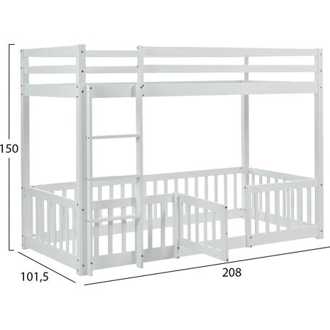ΠΑΙΔΙΚΗ ΚΟΥΚΕΤΑ τ.MONTESSORI ΜΕ ΠΑΡΚΑΚΙ PLAYKID HM703.03 ΞΥΛΟ ΠΕΥΚΟΥ ΛΕΥΚΟ ΓΙΑ 190x90εκ