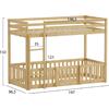 ΠΑΙΔΙΚΗ ΚΟΥΚΕΤΑ τ.MONTESSORI ΜΕ ΠΑΡΚΑΚΙ PLAYKID HM703.01 ΞΥΛΟ ΠΕΥΚΟΥ ΦΥΣΙΚΟ ΓΙΑ 190x90εκ