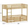 ΠΑΙΔΙΚΗ ΚΟΥΚΕΤΑ τ.MONTESSORI ΜΕ ΠΑΡΚΑΚΙ PLAYKID HM703.01 ΞΥΛΟ ΠΕΥΚΟΥ ΦΥΣΙΚΟ ΓΙΑ 190x90εκ