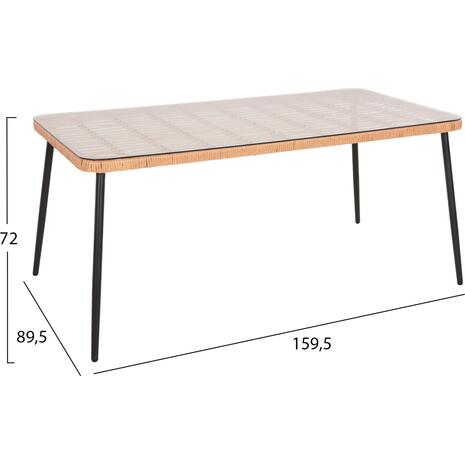 ΣΕΤ ΤΡΑΠΕΖΑΡΙΑΣ 7ΤΜΧ ALLEGRA HM10495 WICKER ΜΠΕΖ-ΜΕΤΑΛΛΟ ΜΑΥΡΟ
