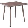 SERRANO Set Κήπου: Τραπέζι + 4 Πολυθρόνες, Μέταλλο Βαφή Sand Beige, Polywood Καρυδί (Ε6890,S)