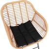 ΣΕΤ ΤΡΑΠΕΖΑΡΙΑΣ 7ΤΜΧ ALLEGRA HM10495 WICKER ΜΠΕΖ-ΜΕΤΑΛΛΟ ΜΑΥΡΟ