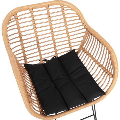 ΣΕΤ ΤΡΑΠΕΖΑΡΙΑΣ 7ΤΜΧ ALLEGRA HM10495 WICKER ΜΠΕΖ-ΜΕΤΑΛΛΟ ΜΑΥΡΟ