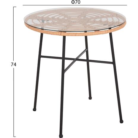 ΣΕΤ ΕΞΩΤΕΡΙΚΟΥ ΧΩΡΟΥ 3ΤΜΧ ALLEGRA HM10477 WICKER ΜΠΕΖ-ΜΕΤΑΛΛΟ ΜΑΥΡΟ
