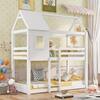 ΠΑΙΔΙΚΗ ΚΟΥΚΕΤΑ ΣΠΙΤΑΚΙ  τ.MONTESSORI HOOD HM705.03 ΞΥΛΟ ΠΕΥΚΟΥ ΣΕ ΛΕΥΚΟ-ΣΤΡΩΜΑΤΑ 190x90εκ
