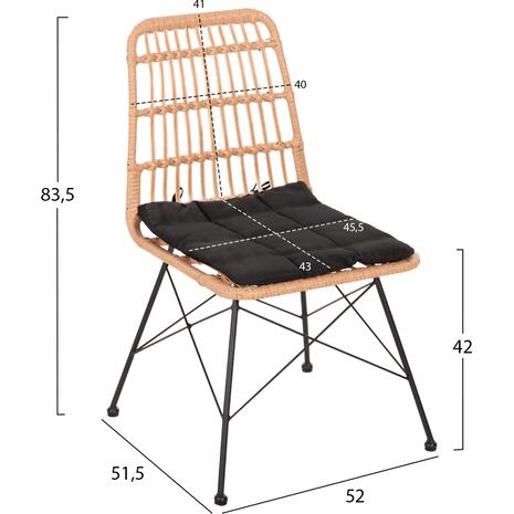 ΣΕΤ ΕΞΩΤΕΡΙΚΟΥ ΧΩΡΟΥ 3ΤΜΧ ALLEGRA HM10477 WICKER ΜΠΕΖ-ΜΕΤΑΛΛΟ ΜΑΥΡΟ