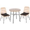 ΣΕΤ ΕΞΩΤΕΡΙΚΟΥ ΧΩΡΟΥ 3ΤΜΧ ALLEGRA HM10477 WICKER ΜΠΕΖ-ΜΕΤΑΛΛΟ ΜΑΥΡΟ