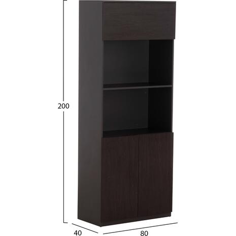 ΒΙΒΛΙΟΘΗΚΗ ΓΡΑΦΕΙΟΥ ΕΠΑΓΓΕΛΜΑΤΙΚΗ ROSEWOOD HM2089 ΜΕΛΑΜΙΝΗ ΓΚΡΙ-WENGE 80Χ40Χ200Υεκ.