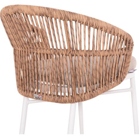 ΠΟΛΥΘΡΟΝΑ ΑΛΟΥΜΙΝΙΟΥ ORIN HM6265.02 ΛΕΥΚΗ-P.E.RATTAN ΦΥΣΙΚΟ-ΜΠΕΖ ΜΑΞΙΛΑΡΙΑ 58x61x75Υ