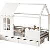 ΠΑΙΔΙΚΟ ΚΡΕΒΑΤΙ τ.MONTESSORI ΜΕ ΣΥΡΤΑΡΙΑ DOMER HM710.03 ΞΥΛΟ ΠΕΥΚΟΥ ΛΕΥΚΟ-ΣΤΡΩΜΑ 90x190εκ