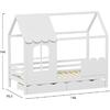 ΠΑΙΔΙΚΟ ΚΡΕΒΑΤΙ τ.MONTESSORI ΜΕ ΣΥΡΤΑΡΙΑ DOMER HM710.03 ΞΥΛΟ ΠΕΥΚΟΥ ΛΕΥΚΟ-ΣΤΡΩΜΑ 90x190εκ