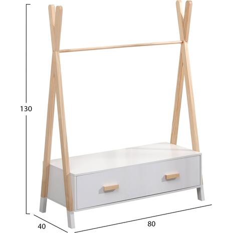 ΚΡΕΜΑΣΤΡΑ ΜΕ ΣΥΡΤΑΡΙΑ ΠΑΙΔΙΚH PASCHAL HM2491.03 ΜΕΛΑΜΙΝΗ-ΞΥΛΟ ΠΕΥΚΟΥ 80x40x130Υεκ