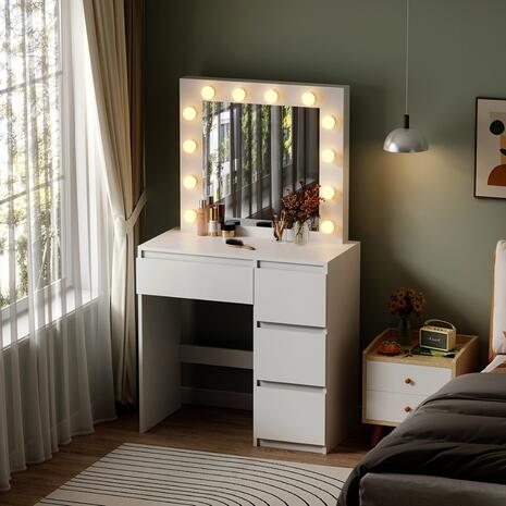 ΤΟΥΑΛΕΤΑ ΜΕ ΦΩΤΙΣΜΟ LED & ΣΥΡΤΑΡΙΑ KEITLIN HM2499.03 ΜΕΛΑΜΙΝΗ ΣΕ ΛΕΥΚΟ 80x40x140Υεκ.