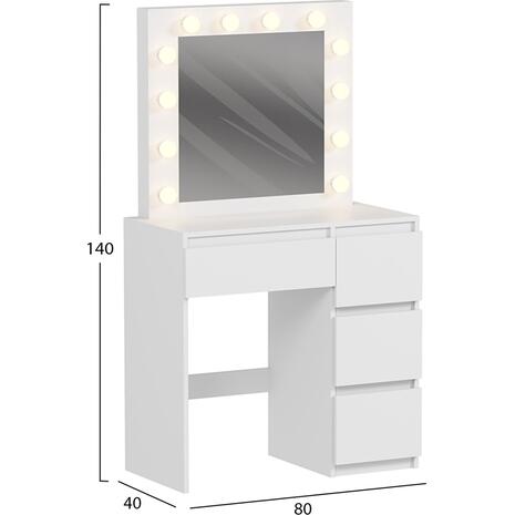 ΤΟΥΑΛΕΤΑ ΜΕ ΦΩΤΙΣΜΟ LED & ΣΥΡΤΑΡΙΑ KEITLIN HM2499.03 ΜΕΛΑΜΙΝΗ ΣΕ ΛΕΥΚΟ 80x40x140Υεκ.