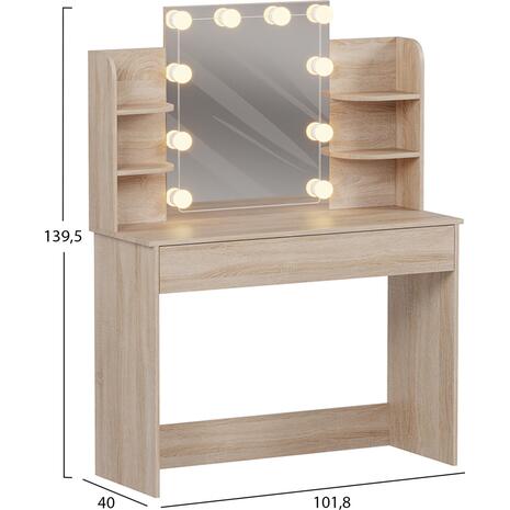 ΤΟΥΑΛΕΤΑ ΜΕ ΦΩΤΙΣΜΟ LED-ΡΑΦΙΑ-ΣΥΡΤΑΡΙΑ LAURYN HM2502.01 SONAMA 108x40x140Υεκ
