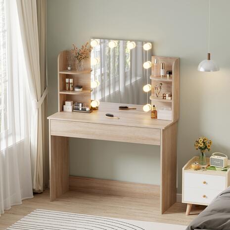 ΤΟΥΑΛΕΤΑ ΜΕ ΦΩΤΙΣΜΟ LED-ΡΑΦΙΑ-ΣΥΡΤΑΡΙΑ LAURYN HM2502.01 SONAMA 108x40x140Υεκ
