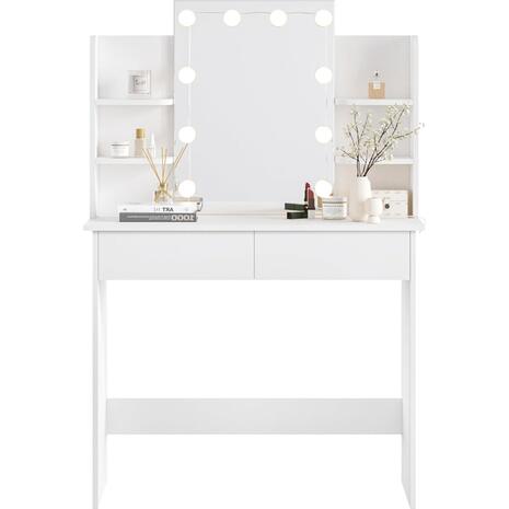 ΤΟΥΑΛΕΤΑ ΜΕ ΦΩΤΙΣΜΟ LED-ΡΑΦΙΑ-ΣΥΡΤΑΡΙΑ LAURYN HM2502.03 ΛΕΥΚΟ 108x40x140Υεκ