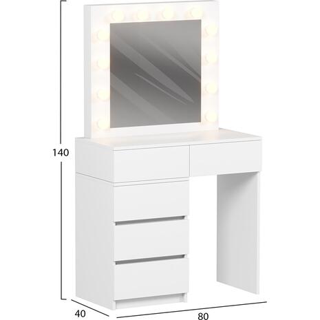 ΤΟΥΑΛΕΤΑ ΜΕ ΦΩΤΙΣΜΟ LED & ΣΥΡΤΑΡΙΑ BEYON HM2500.03 ΜΕΛΑΜΙΝΗ ΣΕ ΛΕΥΚΟ 80x40x140Υεκ.