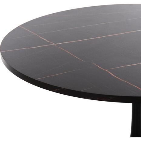 ΤΡΑΠΕΖΙ ΤΡΑΠΕΖΑΡΙΑΣ ROLLO HM9422.12 ΣΤΡΟΓΓΥΛΟ BLACK MARBLE Φ120x74Yεκ.