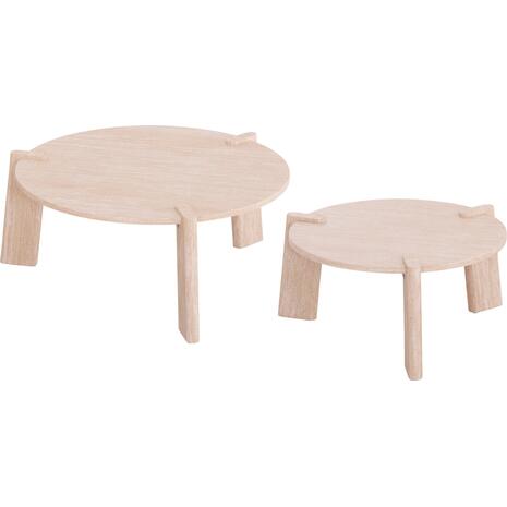 ΣΕΤ 2ΤΜΧ ΤΡΑΠΕΖΙΑ ΣΑΛΟΝΙΟΥ EQUIL HM9943.01 MDF ΜΕ ΜΕΛΑΜΙΝΗ-ΦΥΣΙΚΟ 66x66εκ + 87x87εκ