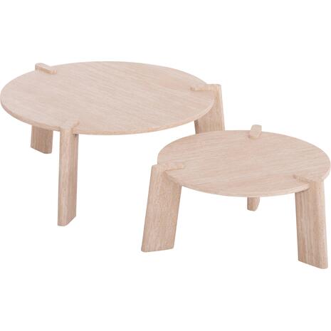 ΣΕΤ 2ΤΜΧ ΤΡΑΠΕΖΙΑ ΣΑΛΟΝΙΟΥ EQUIL HM9943.01 MDF ΜΕ ΜΕΛΑΜΙΝΗ-ΦΥΣΙΚΟ 66x66εκ + 87x87εκ