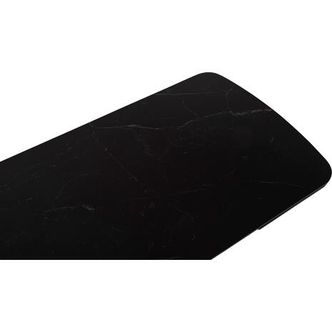 ΤΡΑΠΕΖΙ ΕΠΕΚΤΕΙΝΟΜΕΝΟ HORIZON SM18091.01 ΜΑΥΡΟ ΚΕΡΑΜΙΚΟ TOP-ΒΑΣΗ ΣΗΜΥΔΑ 180(+40+40)x90x76Υ