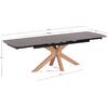 ΤΡΑΠΕΖΙ ΤΡΑΠΕΖΑΡΙΑΣ HORIZON SM18091.02 ΚΕΡΑΜΙΚΟ TOP-ΠΟΔΙΑ ΣΗΜΥΔΑ ΜΕ ΦΡΑΞΙΝΟ 180x90εκ