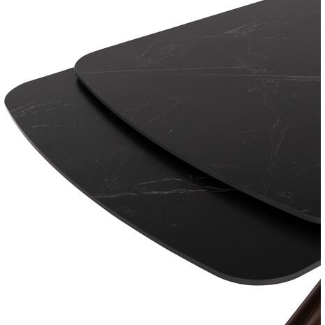 ΤΡΑΠΕΖΙ ΕΠΕΚΤΕΙΝΟΜΕΝΟ HORIZON SM18091.01 ΜΑΥΡΟ ΚΕΡΑΜΙΚΟ TOP-ΒΑΣΗ ΣΗΜΥΔΑ 180(+40+40)x90x76Υ