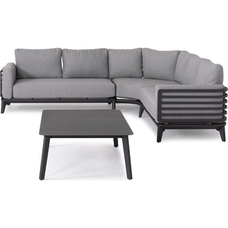 ΣΕΤ ΣΑΛΟΝΙ ΕΞ.ΧΩΡΟΥ 4ΤΜΧ ORION CORNER SM6191.01 ΣΚΟΥΡΟ ΓΚΡΙ ΑΛΟΥΜΙΝΙΟ & OLEFIN