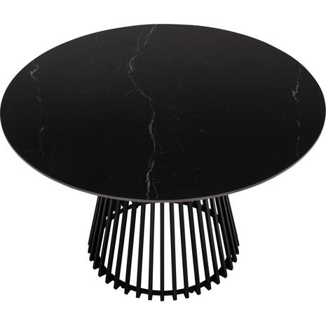 ΤΡΑΠΕΖΙ ΤΡΑΠΕΖΑΡΙΑΣ ΣΤΡΟΓΓΥΛΟ MEMNON SM18099 ΚΕΡΑΜΙΚΟ-ΜΕΤΑΛΛΟ ΣΕ ΜΑΥΡΟ Φ120x76Υεκ