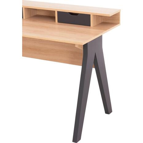 ΓΡΑΦΕΙΟ REXIN HM18290 ΜΕΛΑΜΙΝΗ ΣΕ SONAMA-ΓΚΡΙ 120x19-59x75-85,5ΥΥεκ.