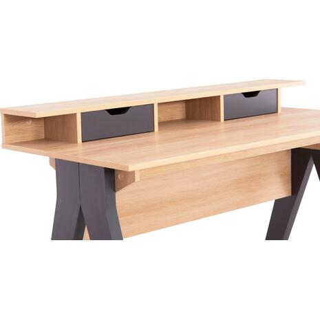 ΓΡΑΦΕΙΟ REXIN HM18290 ΜΕΛΑΜΙΝΗ ΣΕ SONAMA-ΓΚΡΙ 120x19-59x75-85,5ΥΥεκ.