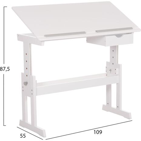 ΓΡΑΦΕΙΟ/ΣΧΕΔΙΑΣΤΗΡΙΟ ASCENT HM18289 MDF ΣΕ ΛΕΥΚΟ 109x55x87,5Υεκ