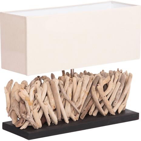 ΕΠΙΤΡΑΠΕΖΙΟ ΟΡΘΟΓΩΝΙΟ ΦΩΤΙΣΤΙΚΟ TWIGGY HM4434 DRIFTWOOD & ΛΕΥΚΟ ΚΑΠΕΛΟ 56x16.5x43Υεκ.